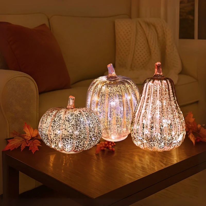 Handblown Glass Ambient Lamp - Warm White Light for Cozy Room Lighting 12
