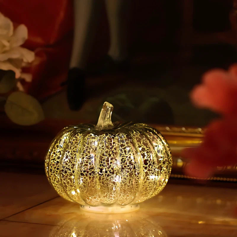 Handblown Glass Ambient Lamp - Warm White Light for Cozy Room Lighting 4