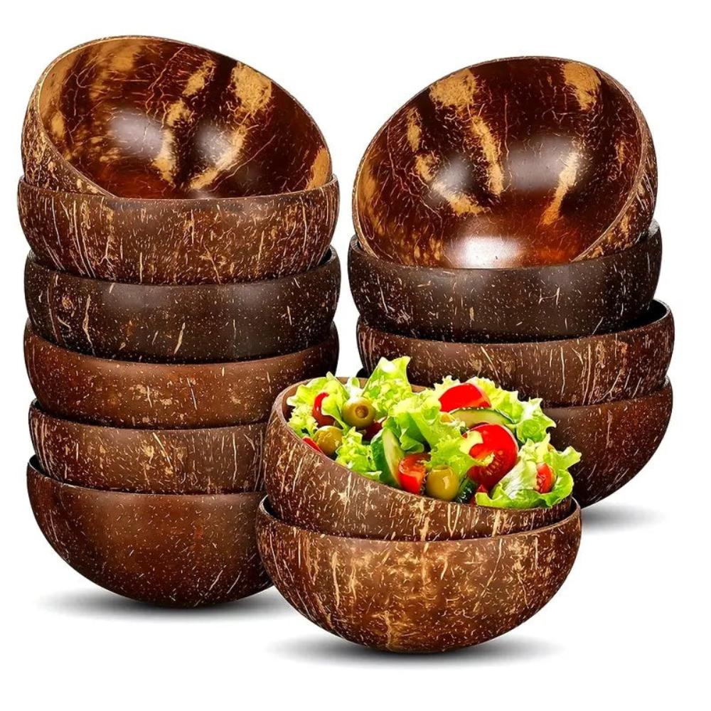 Handcrafted Coconut Bowls - Eco-Friendly Unique Kitchenware for Serving 1