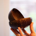 Handcrafted Coconut Bowls - Eco-Friendly Unique Kitchenware for Serving 3