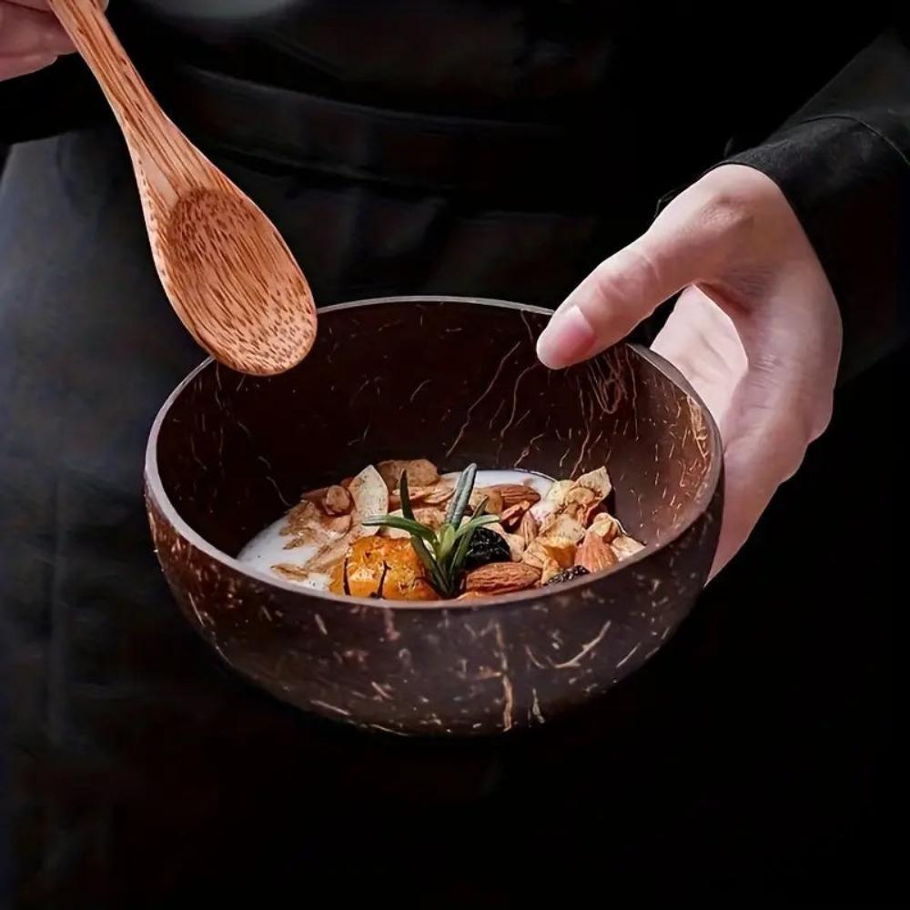 Handcrafted Coconut Bowls - Eco-Friendly Unique Kitchenware for Serving 5