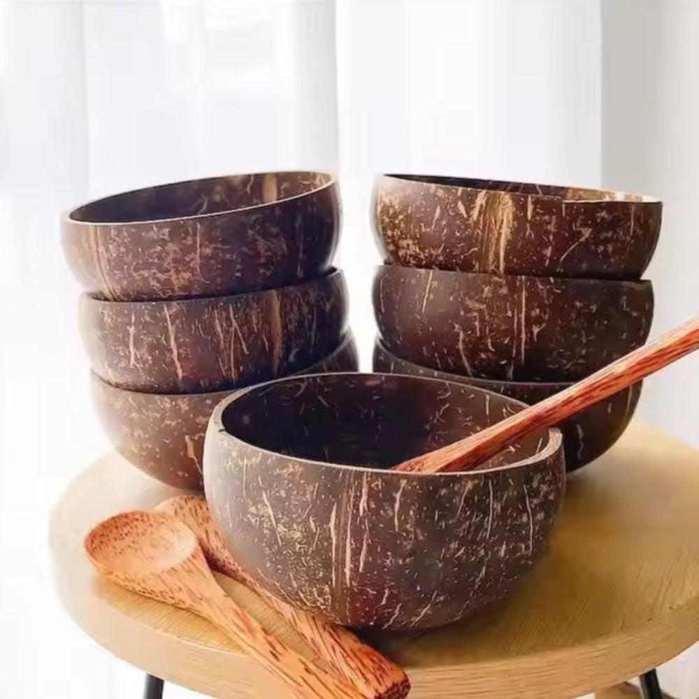 Handcrafted Coconut Bowls - Eco-Friendly Unique Kitchenware for Serving 7