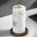 Handcrafted Paper Towel Holder - Elegant Walnut & Durable Stainless Steel 4