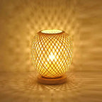 Handcrafted Rattan Bedside Table Lamp with Wooden Base – Warm Ambient Lighting for Bedroom and Home Decor 1
