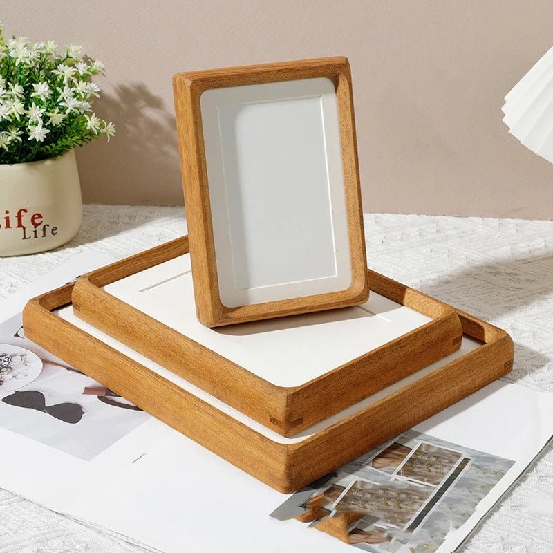 Handcrafted Wood Photo Frame in Walnut or Sandalwood Finish – Elegant Design with Durable Mortise and Tenon Joinery 0