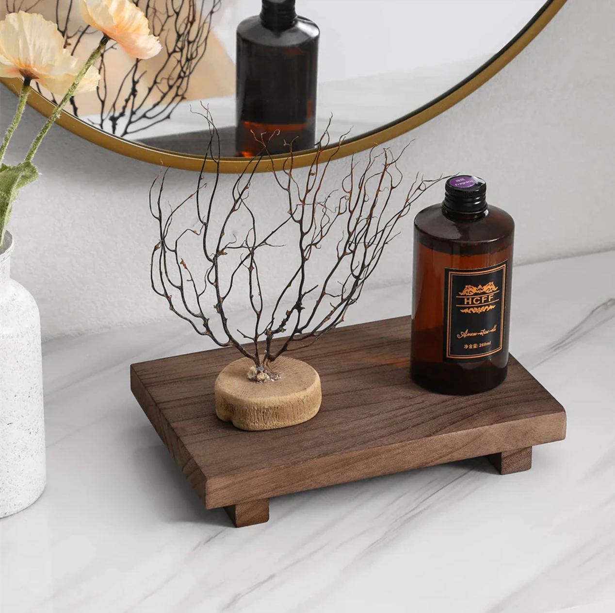 Handcrafted Wooden Display Tray for Jewelry and Accessories – Minimalist Elevated Design 0