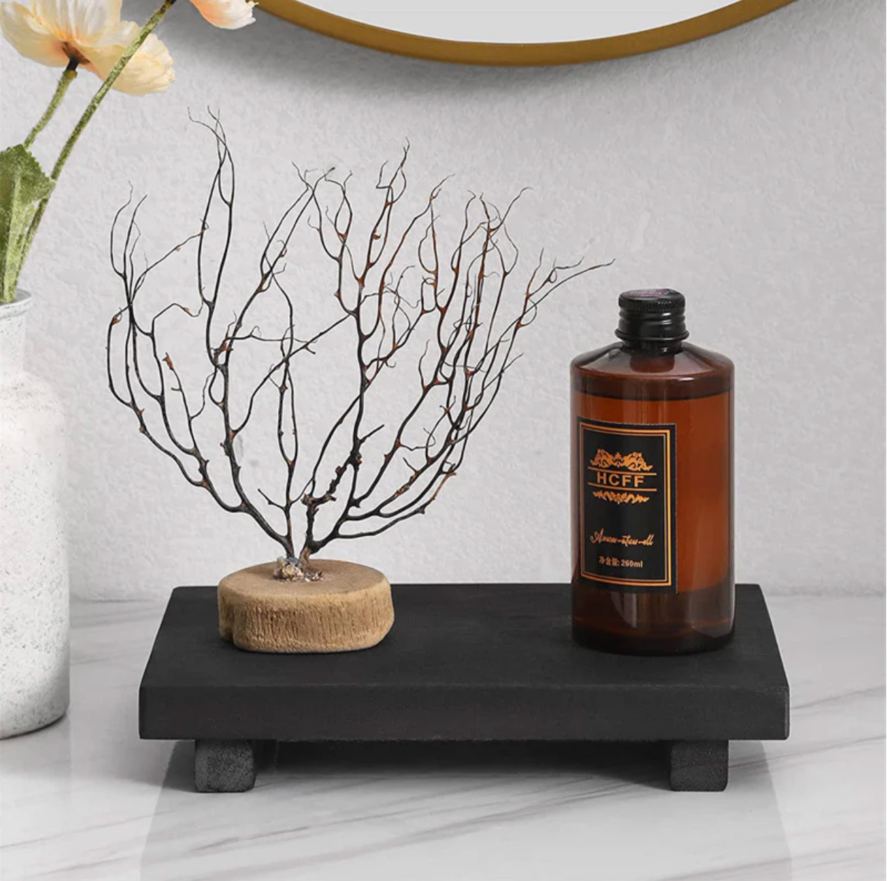 Handcrafted Wooden Display Tray for Jewelry and Accessories – Minimalist Elevated Design 2