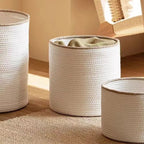 Handmade Cotton Rope Basket - Foldable, Multi-Size Storage Solution 2