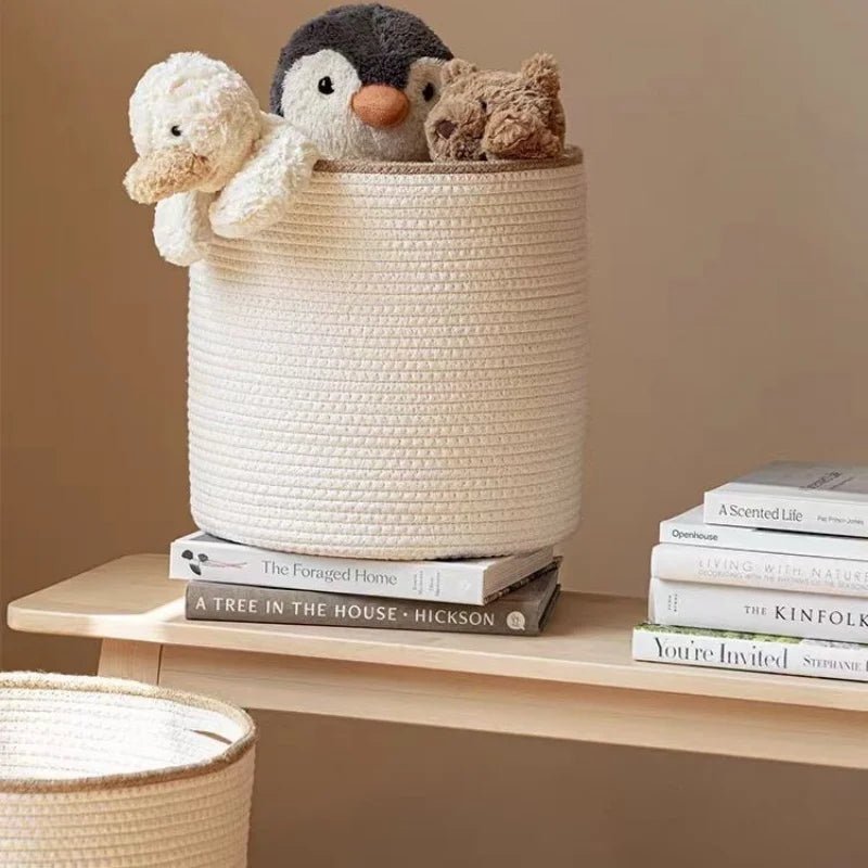 Handmade Cotton Rope Basket - Foldable, Multi-Size Storage Solution 3