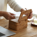 Handmade Rattan Tissue Box Cover - Durable, Stylish Design for Home Décor 1