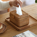 Handmade Rattan Tissue Box Cover - Durable, Stylish Design for Home Décor 3