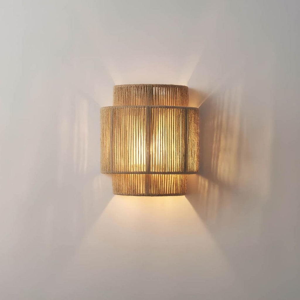 Handmade Rope Wall Sconce - Warm Ambient Lighting for Cozy Spaces 0