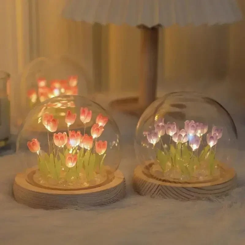 Handmade Tulip Flower Table Lamp – Soft LED Bedside Lamp for Cozy Bedroom Ambience 0