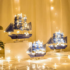 Handmade Wooden Boat - Unique Nautical Decor for Home & Walls 3