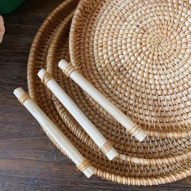 Handwoven Rattan Serving Tray - Eco-Friendly, Lightweight & Stylish 2