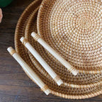 Handwoven Rattan Serving Tray - Eco-Friendly, Lightweight & Stylish 2