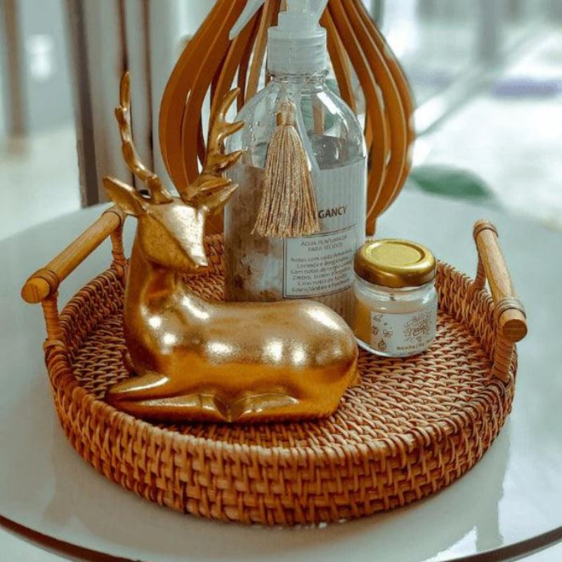 Handwoven Rattan Serving Tray - Eco-Friendly, Lightweight & Stylish 8