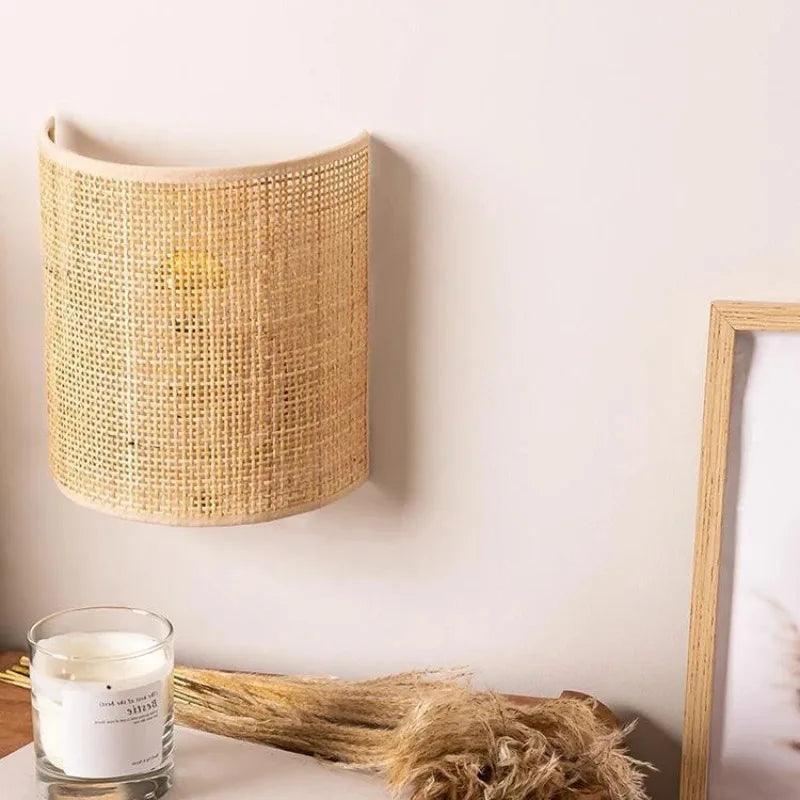 Handwoven Wall Lamp, E27 Bulb Base, Up and Down Lighting, LED Compatible 1