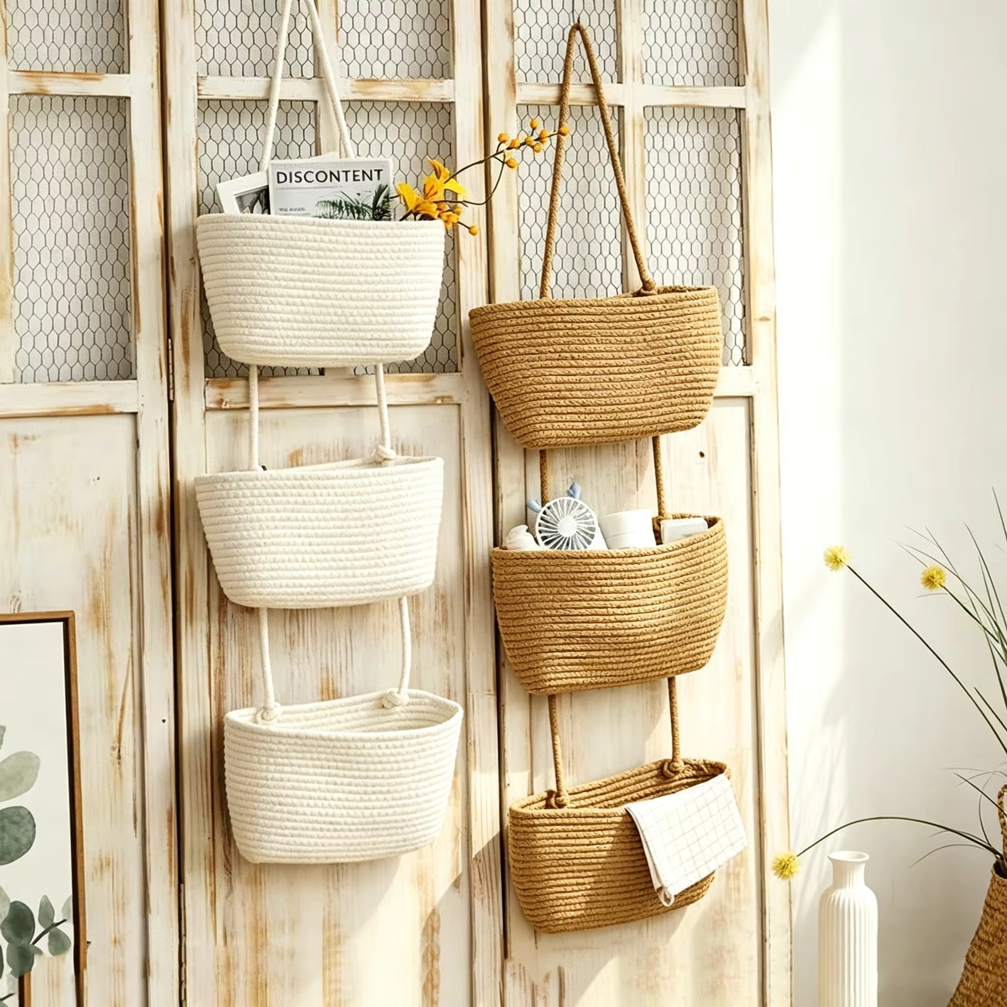 Hanging Basket with 3 Compartments for Vertical Storage & Organization 1