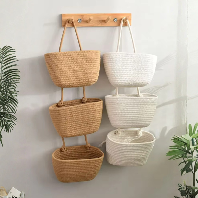 Hanging Basket with 3 Compartments for Vertical Storage & Organization 2