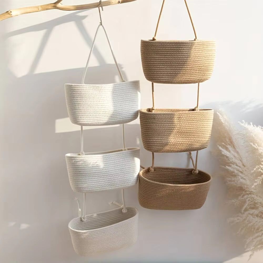 Hanging Basket with 3 Compartments for Vertical Storage & Organization 4