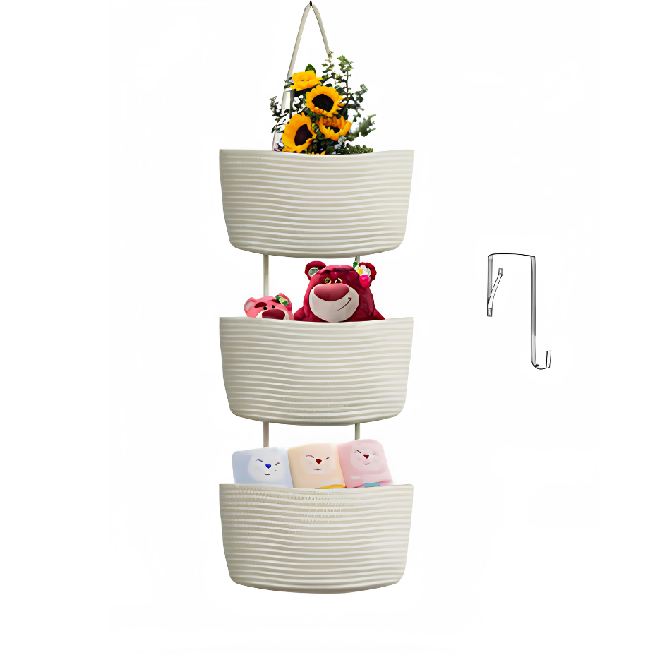 Hanging Basket with 3 Compartments for Vertical Storage & Organization 8