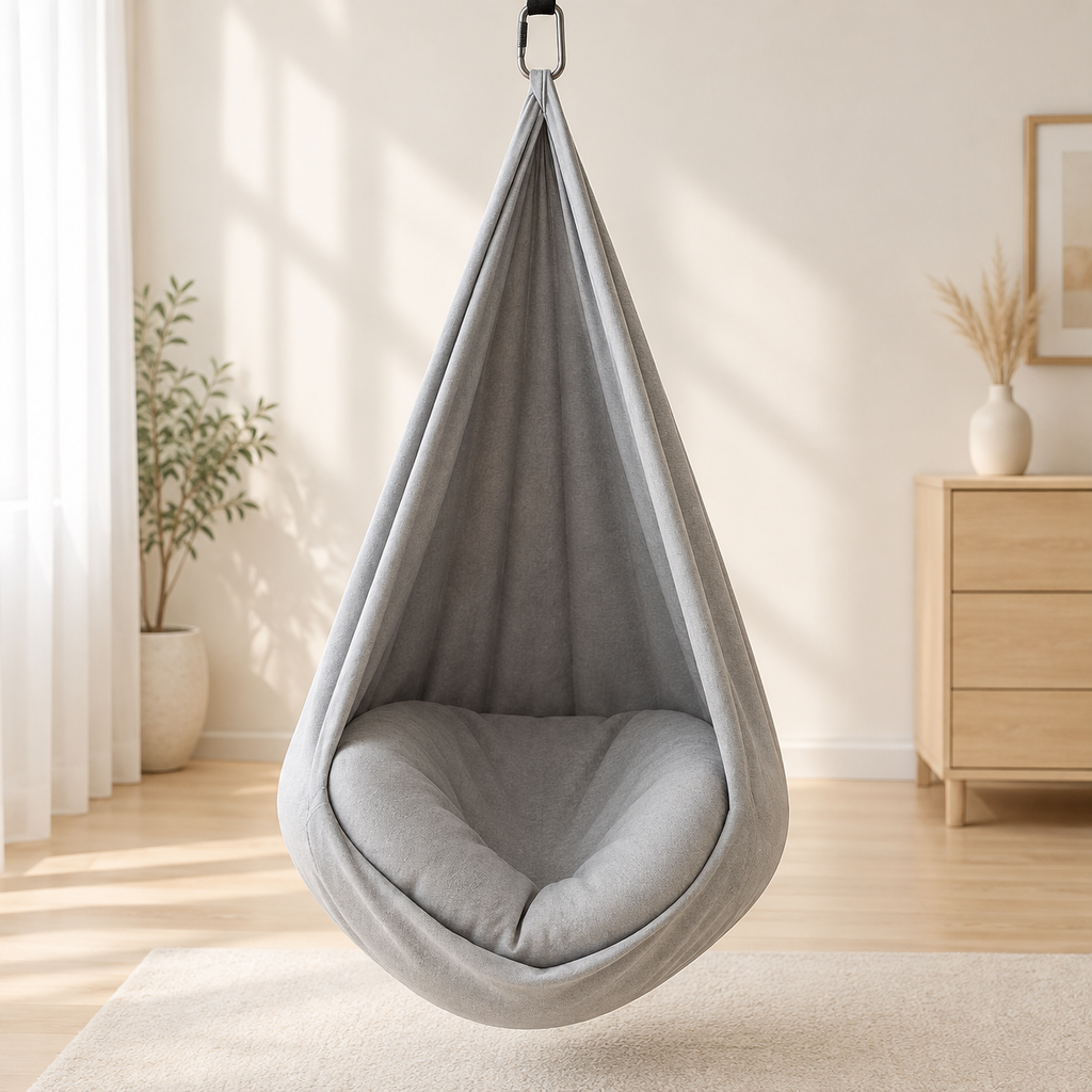 Hanging Chair 40D Polyester Cotton Blend 300 kg Load Capacity Indoor Swing 1