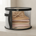 Hat Storage Case Black Non-Woven Fabric Clear Panels 5 to 7 Hat Capacity 1