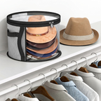 Hat Storage Case Black Non-Woven Fabric Clear Panels 5 to 7 Hat Capacity 5