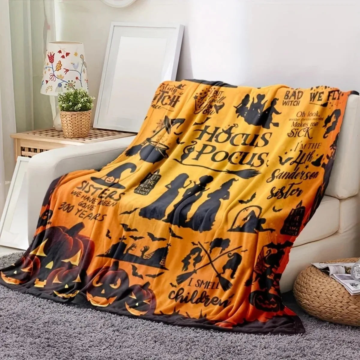 Hocus Pocus Halloween Throw Blanket - Soft, Lightweight Fall Decor 1