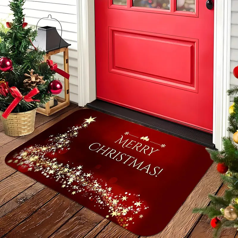 Holiday Door Mat - Festive Non-Slip Welcome Mat for Indoor & Outdoor Use 1