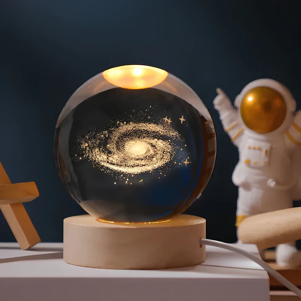 Crystal Ball Night Lamp with 3D Laser Art Ð Warm White Light for Relaxation & Modern DŽcor 0