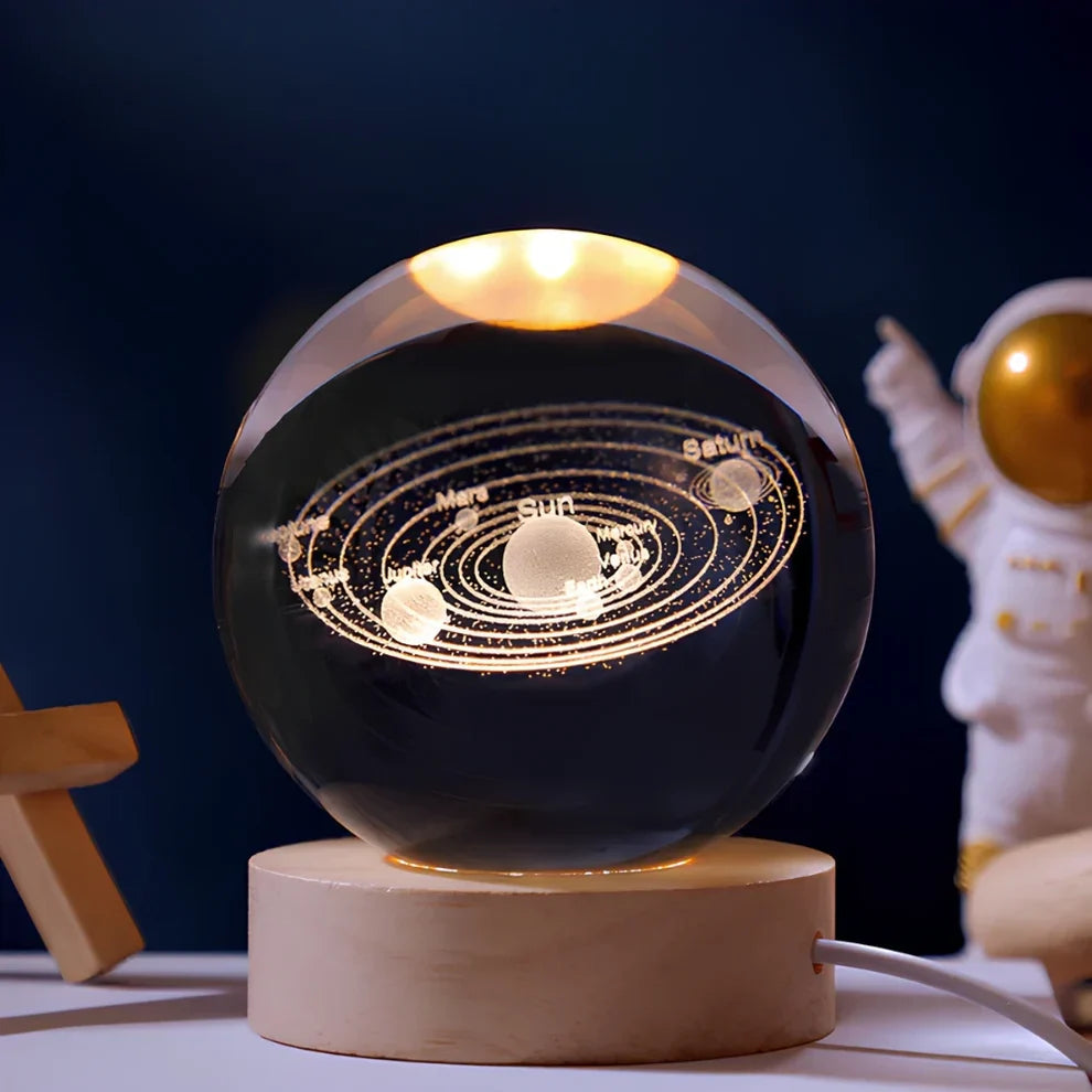 Crystal Ball Night Lamp with 3D Laser Art Ð Warm White Light for Relaxation & Modern DŽcor 1