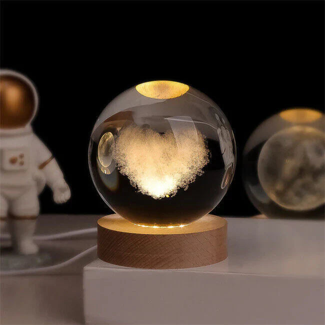 Crystal Ball Night Lamp with 3D Laser Art Ð Warm White Light for Relaxation & Modern DŽcor 10