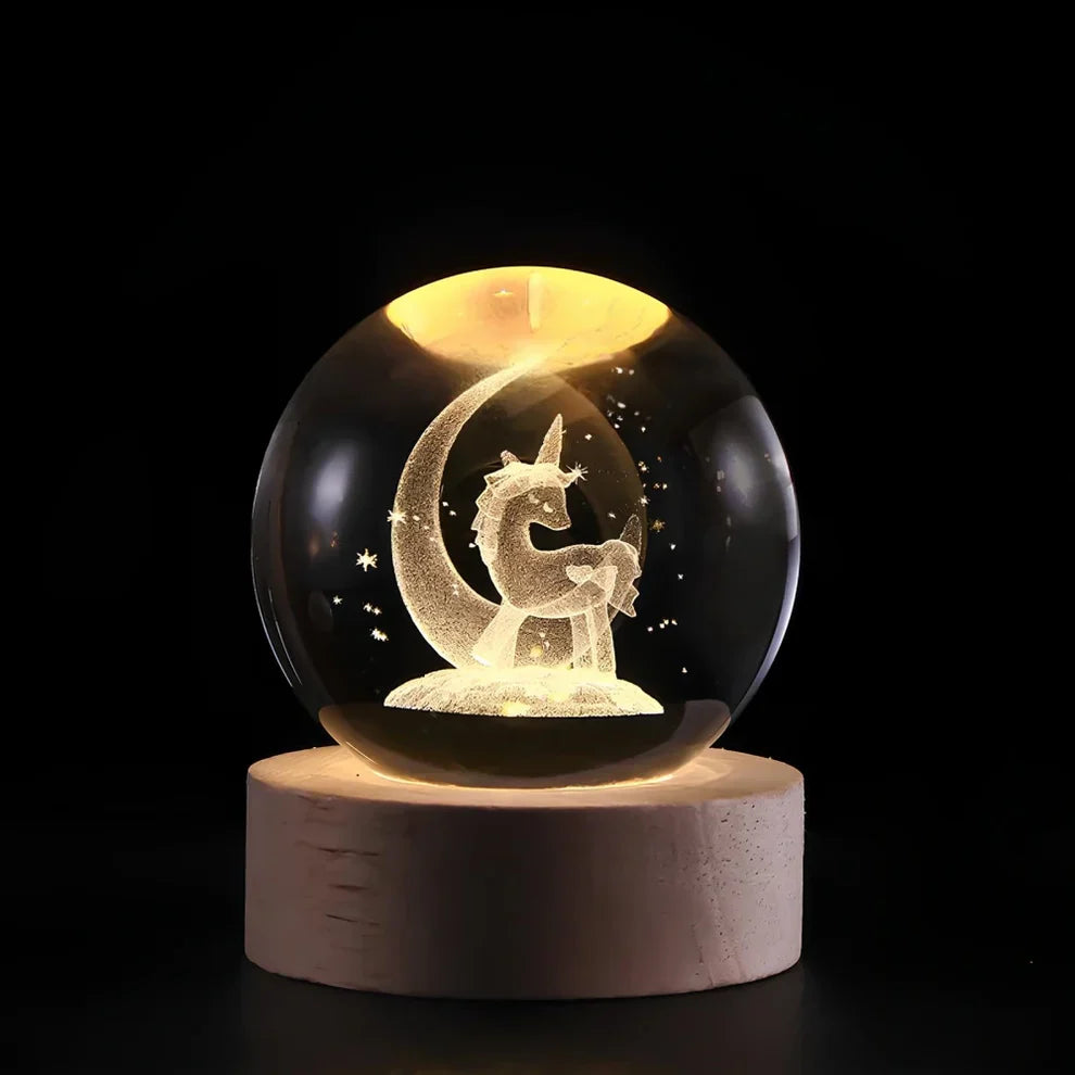Crystal Ball Night Lamp with 3D Laser Art Ð Warm White Light for Relaxation & Modern DŽcor 11