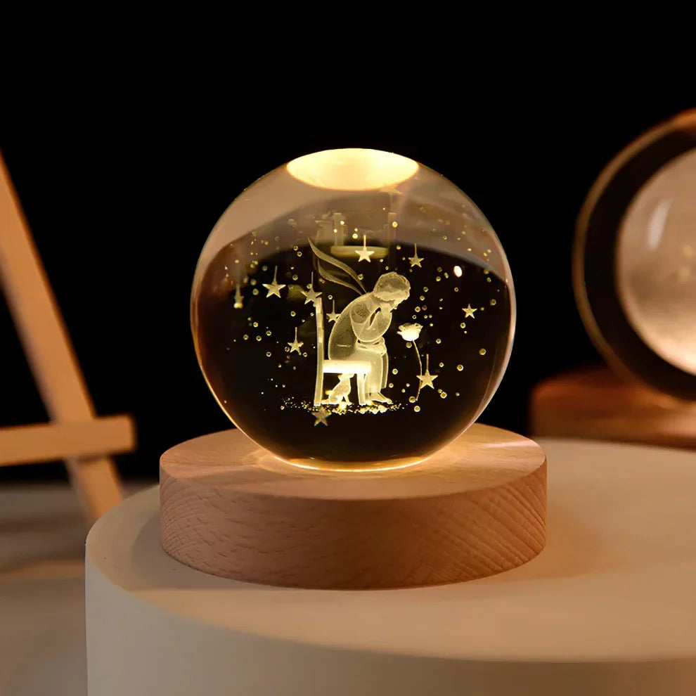Crystal Ball Night Lamp with 3D Laser Art Ð Warm White Light for Relaxation & Modern DŽcor 12