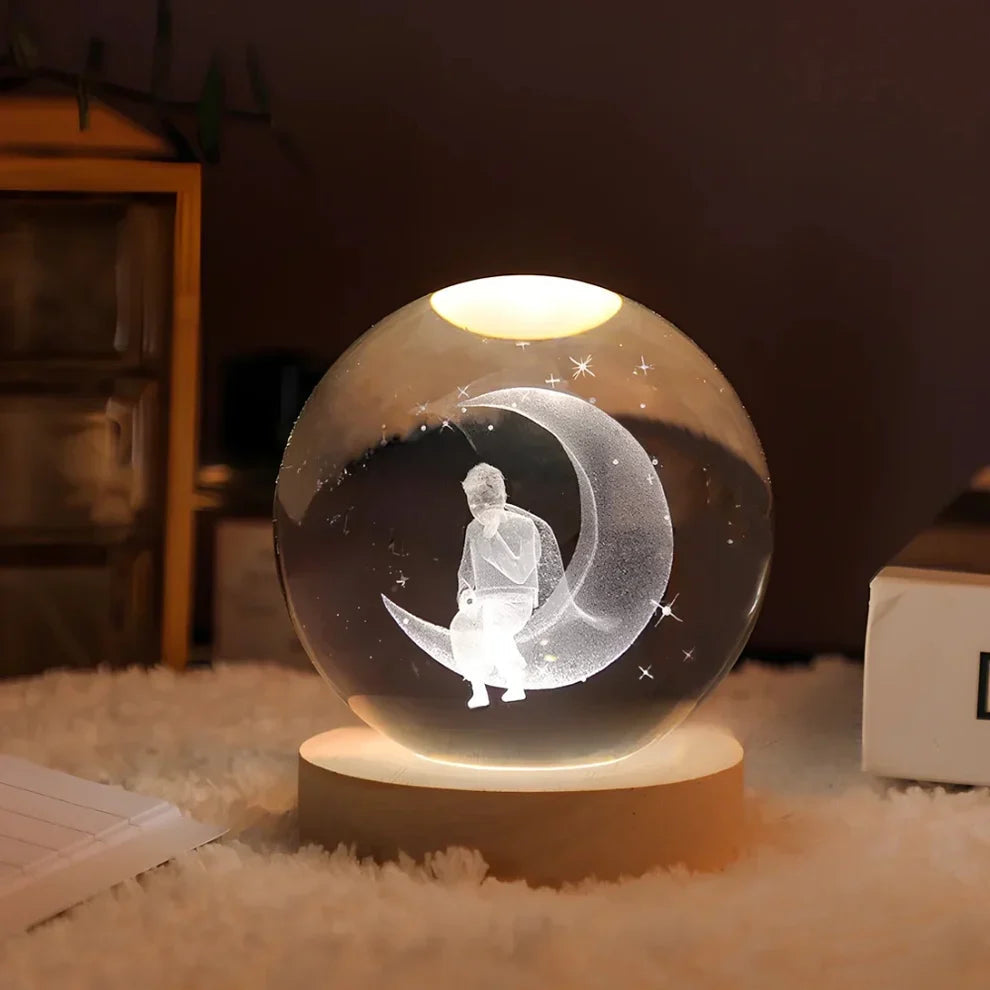 Crystal Ball Night Lamp with 3D Laser Art Ð Warm White Light for Relaxation & Modern DŽcor 13