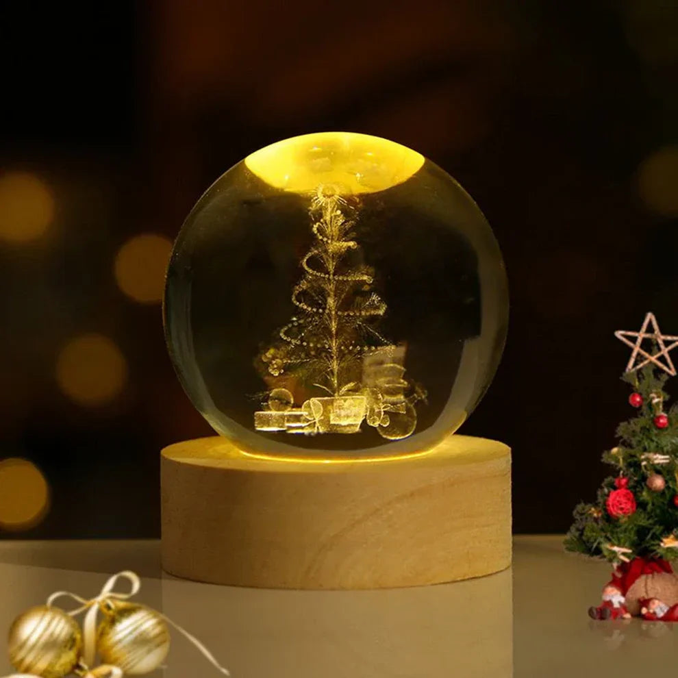 Crystal Ball Night Lamp with 3D Laser Art Ð Warm White Light for Relaxation & Modern DŽcor 14