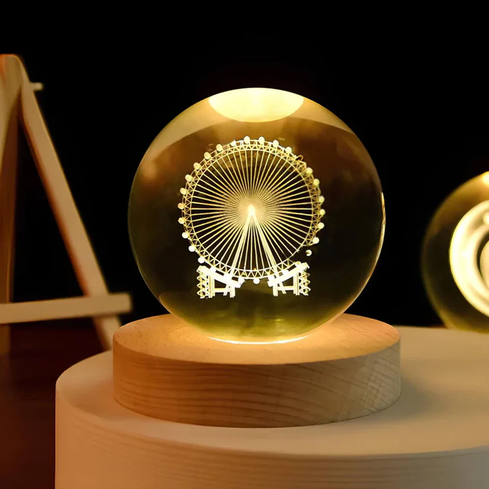 Crystal Ball Night Lamp with 3D Laser Art Ð Warm White Light for Relaxation & Modern DŽcor 17