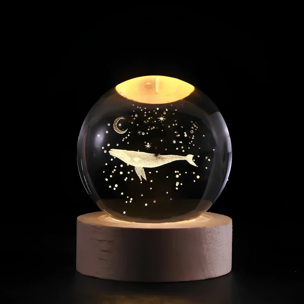 Crystal Ball Night Lamp with 3D Laser Art Ð Warm White Light for Relaxation & Modern DŽcor 19