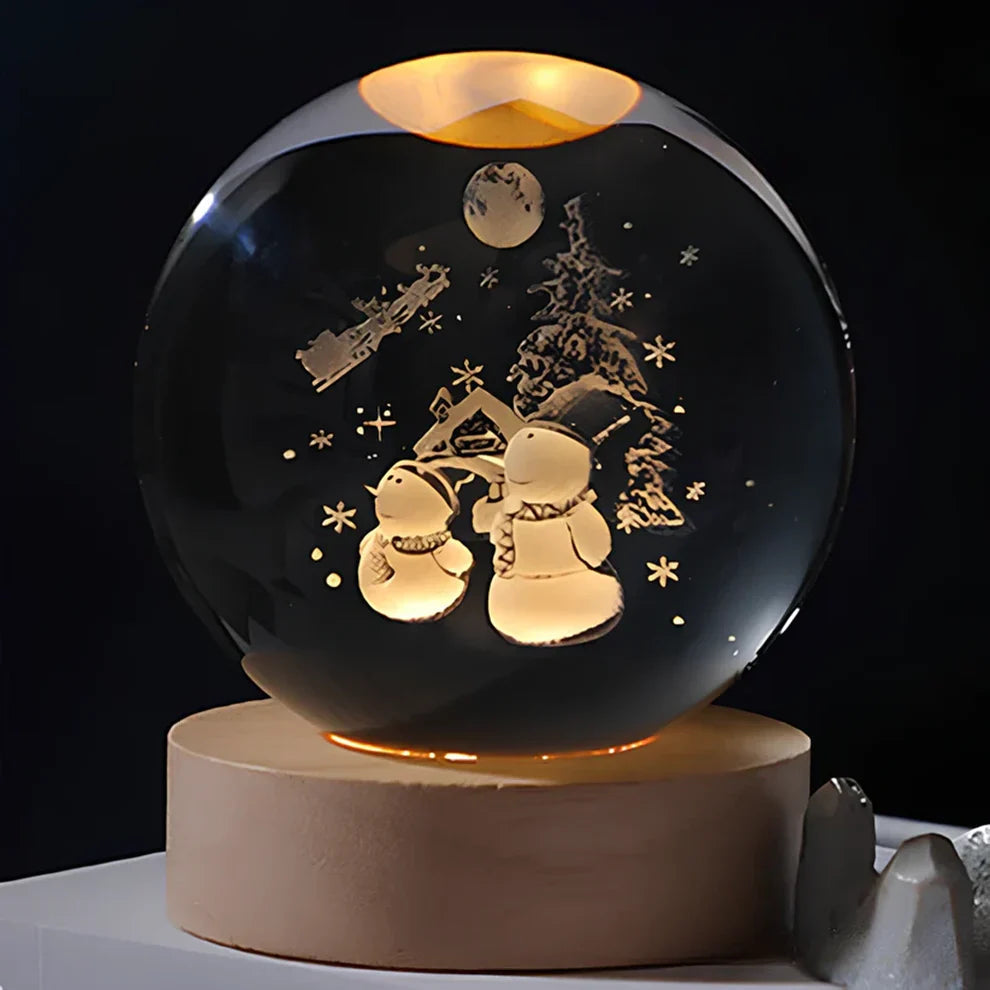 Crystal Ball Night Lamp with 3D Laser Art Ð Warm White Light for Relaxation & Modern DŽcor 20