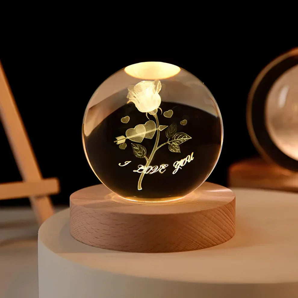 Crystal Ball Night Lamp with 3D Laser Art Ð Warm White Light for Relaxation & Modern DŽcor 21