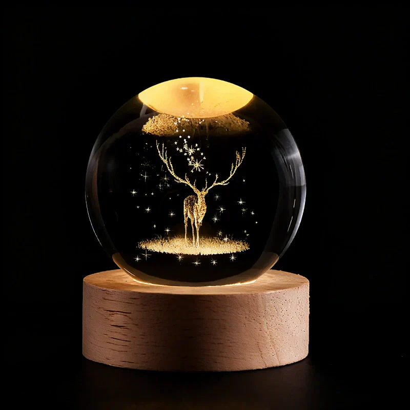 Crystal Ball Night Lamp with 3D Laser Art Ð Warm White Light for Relaxation & Modern DŽcor 23