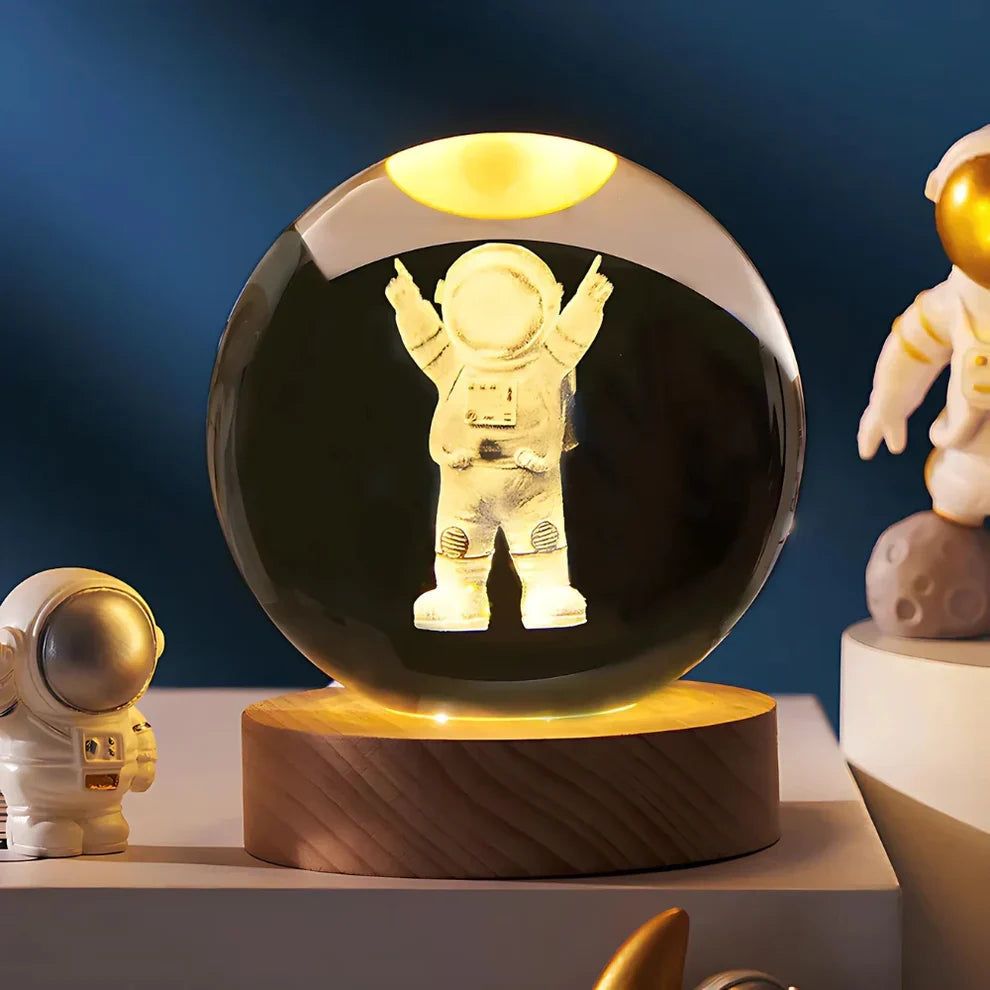 Crystal Ball Night Lamp with 3D Laser Art Ð Warm White Light for Relaxation & Modern DŽcor 3