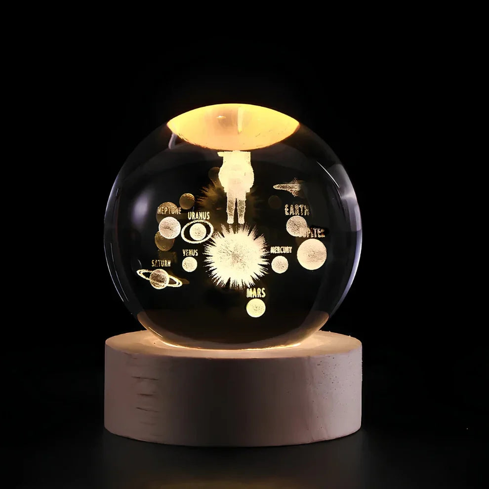 Crystal Ball Night Lamp with 3D Laser Art Ð Warm White Light for Relaxation & Modern DŽcor 5