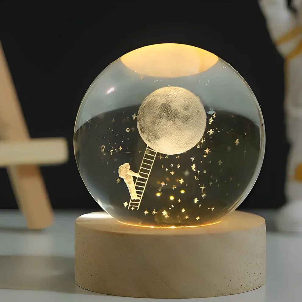 Crystal Ball Night Lamp with 3D Laser Art Ð Warm White Light for Relaxation & Modern DŽcor 6