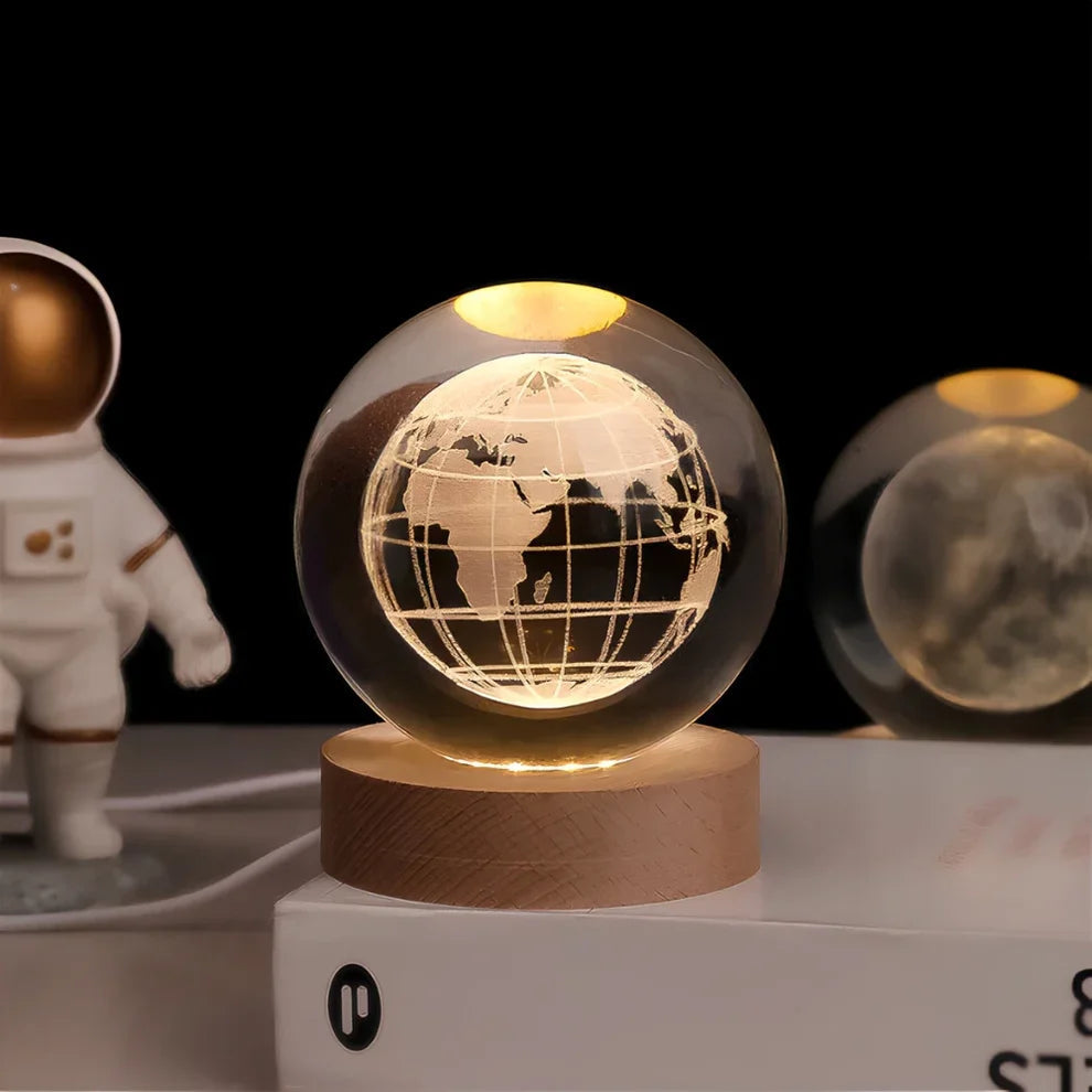 Crystal Ball Night Lamp with 3D Laser Art Ð Warm White Light for Relaxation & Modern DŽcor 7