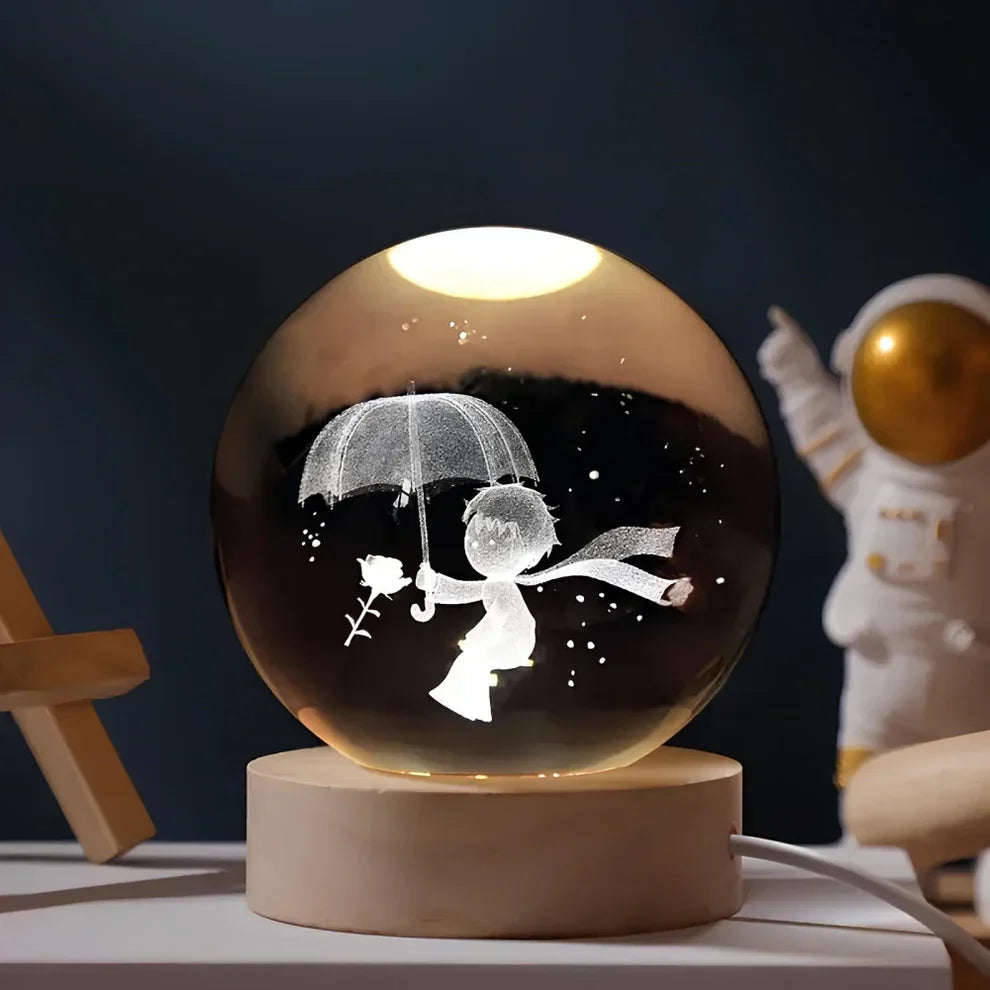 Crystal Ball Night Lamp with 3D Laser Art Ð Warm White Light for Relaxation & Modern DŽcor 9
