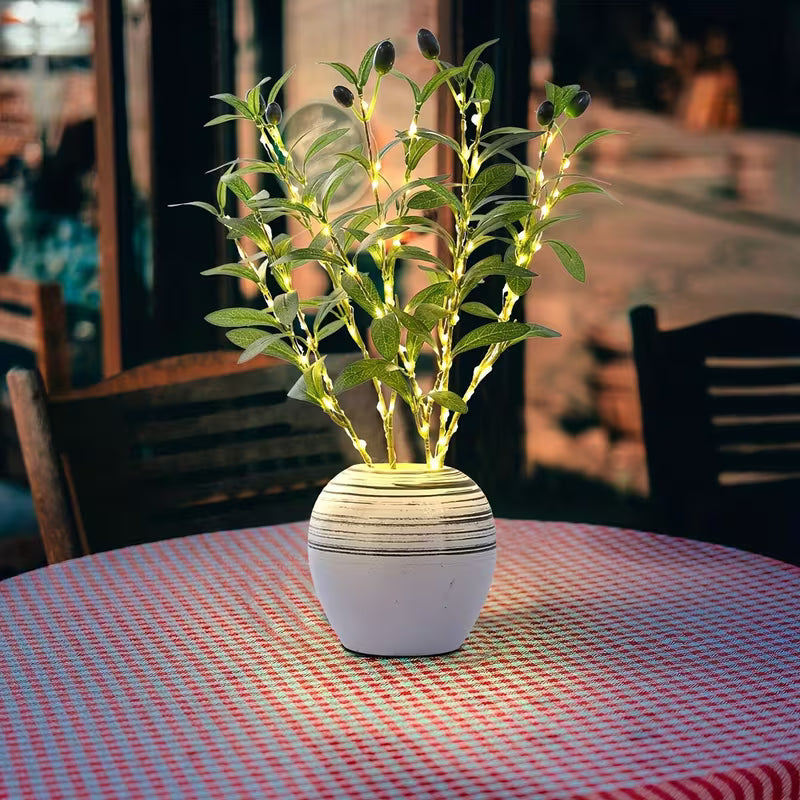 Illuminated Olive Branch Decor with 120 Warm-White LEDs – Handcrafted Flexible Design for Enchanting Ambience 1