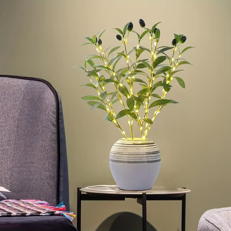Illuminated Olive Branch Decor with 120 Warm-White LEDs – Handcrafted Flexible Design for Enchanting Ambience 2